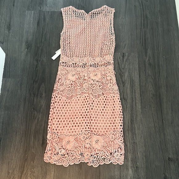 Pink lace Aqua midi dress - Picture 2 of 5